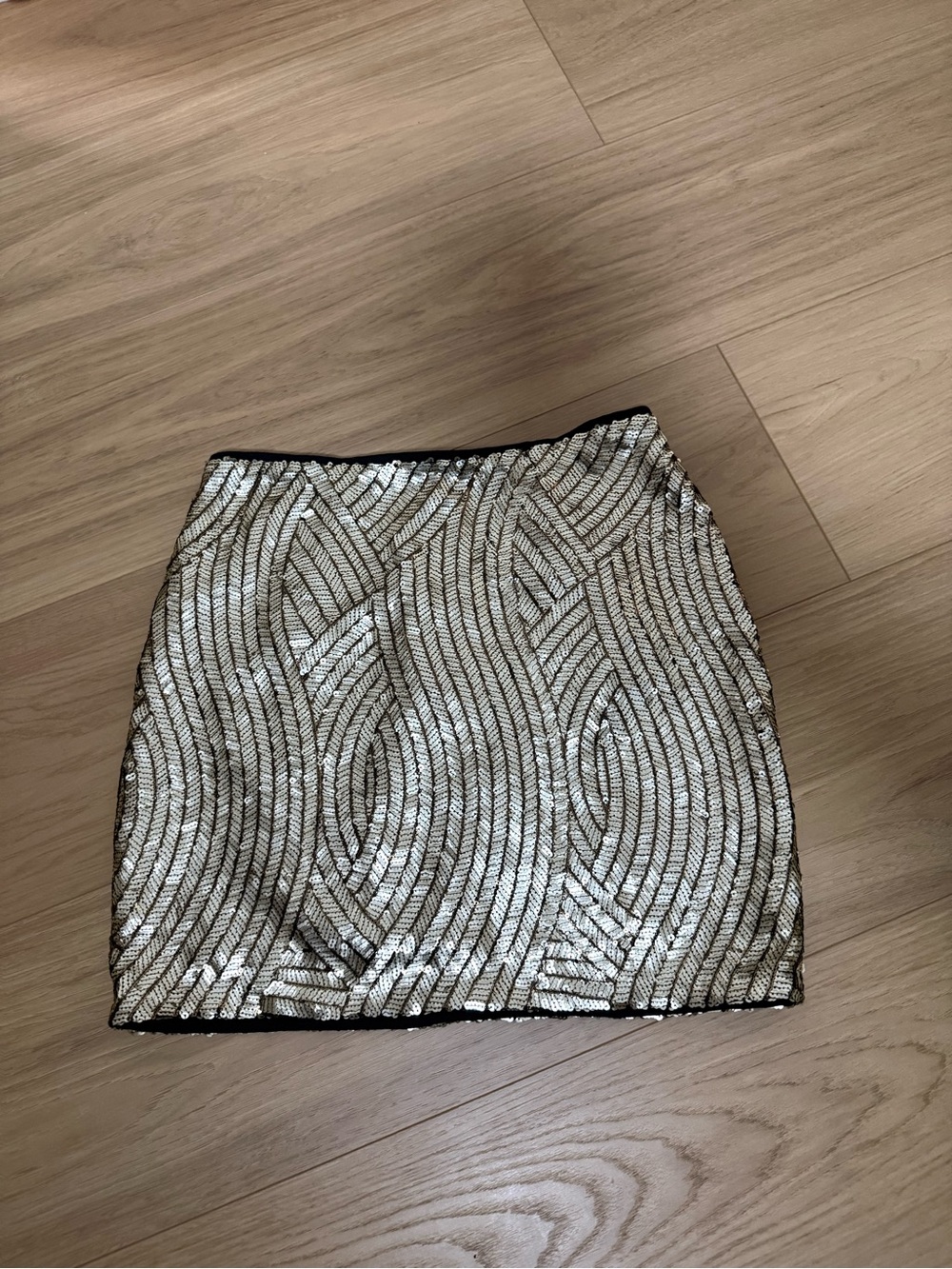 Topshop gold Sequin Wave Mini Skirt